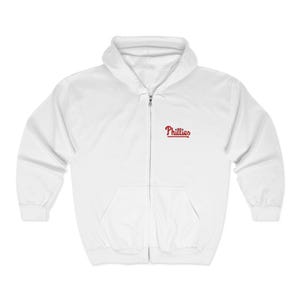 Embroidered Phillies Full Zip Hoodie: Baseball Fan Gift