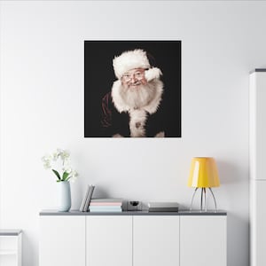 Smiling Santa Canvas Art: Festive Christmas Holiday Decor