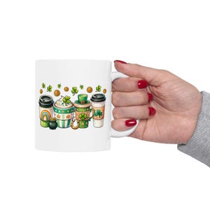 St Patrick&#39;s Day Ceramic Mug Cute Coffee Cup Designs 11oz Gift Irish Patterns Lucky Shamrock Tea Cup Holiday Drinkware Irish Coffee Mug