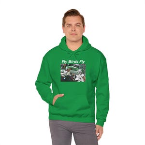 Saquon Barkley Flying Backward Over Defense Player Fly Birds Eagles Hoodie Football Fan Gift Sports Tee Game Day Apparel Athletic