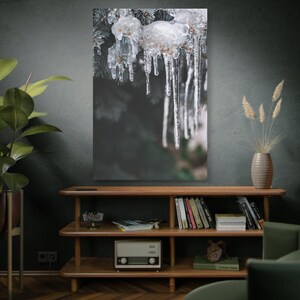 Winter Wonderland Canvas Print: Snowy Icicle Scene Wall Art