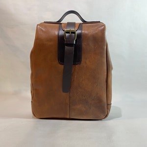 Mochila elegante para mujer - Elegante bolso de cuero para trabajo y viajes - Mochila grande marrón con múltiples compartimentos