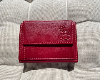 Portefeuille En Cuir Rouge Bordeaux Vintage - Porte-monnaie En Maroquinerie - Pour Femme, Occasion