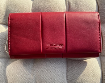 Handcrafted Large Size Red Genuine Leather Wallet- Spacious, Soft Purse