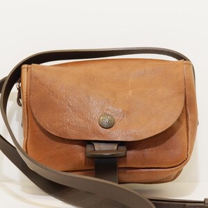 Bolso de cuero vintage hecho a mano - Bolso bandolera de cuero marrón con correa ajustable