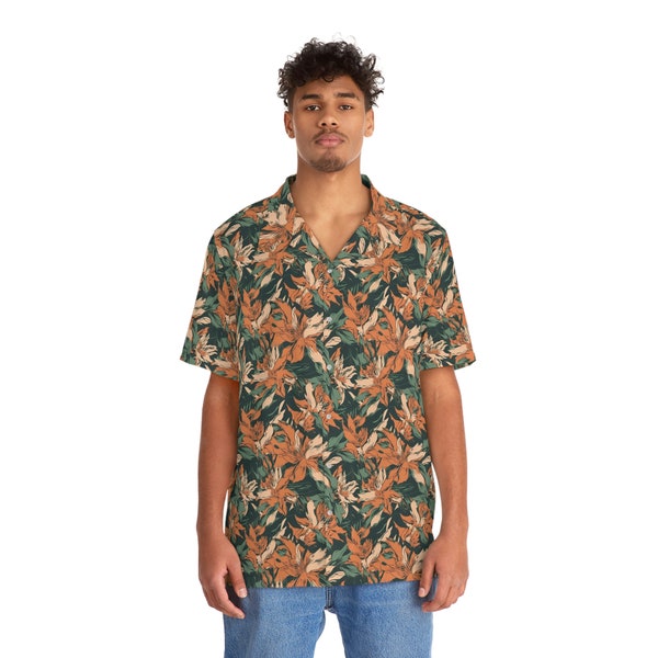 Herren Rhodesian Brushstroke Camo inspiriert Hawaiihemd, Urlaub Shirt, Sommer Shirt