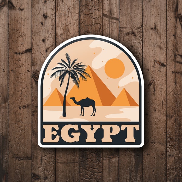 Egypt Pyramids Glossy Sticker | Retro Travel Sticker | Pyramid Sticker | Laptop/Luggage Sticker | Egyptian Sticker | Vacation Sticker