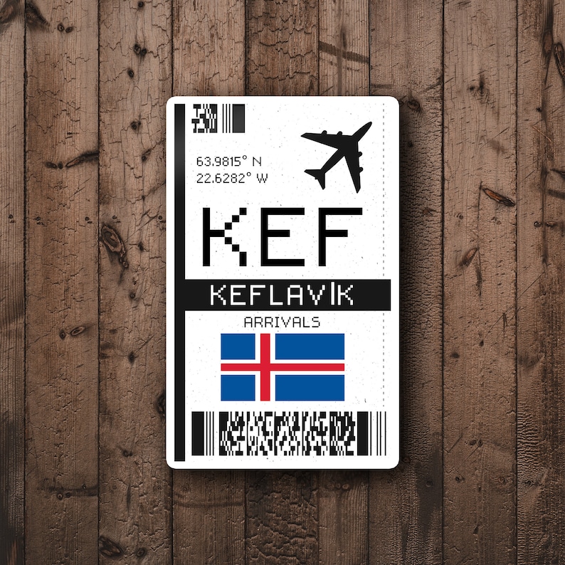 petit Fanion pennant wimpel )) KEFLAVIK * ISLANDE ICELAND