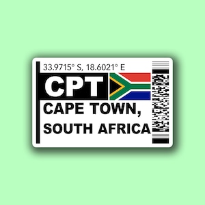 CPT Cape Town Boarding Pass Glossy Sticker | South Africa Travel Sticker | Cape Town Sticker | Laptop/Luggage Sticker | Airport Sticker