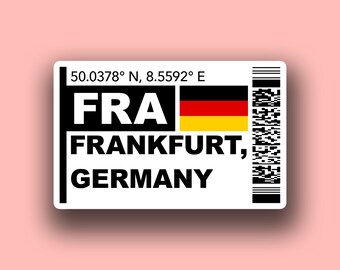 FRA Frankfurt Boarding Pass Glossy Sticker - Germany Travel Sticker