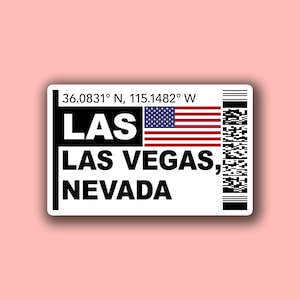 LAS Las Vegas Boarding Pass Glossy Sticker | Nevada Travel Sticker | United States Sticker | Laptop/Luggage Sticker | American City