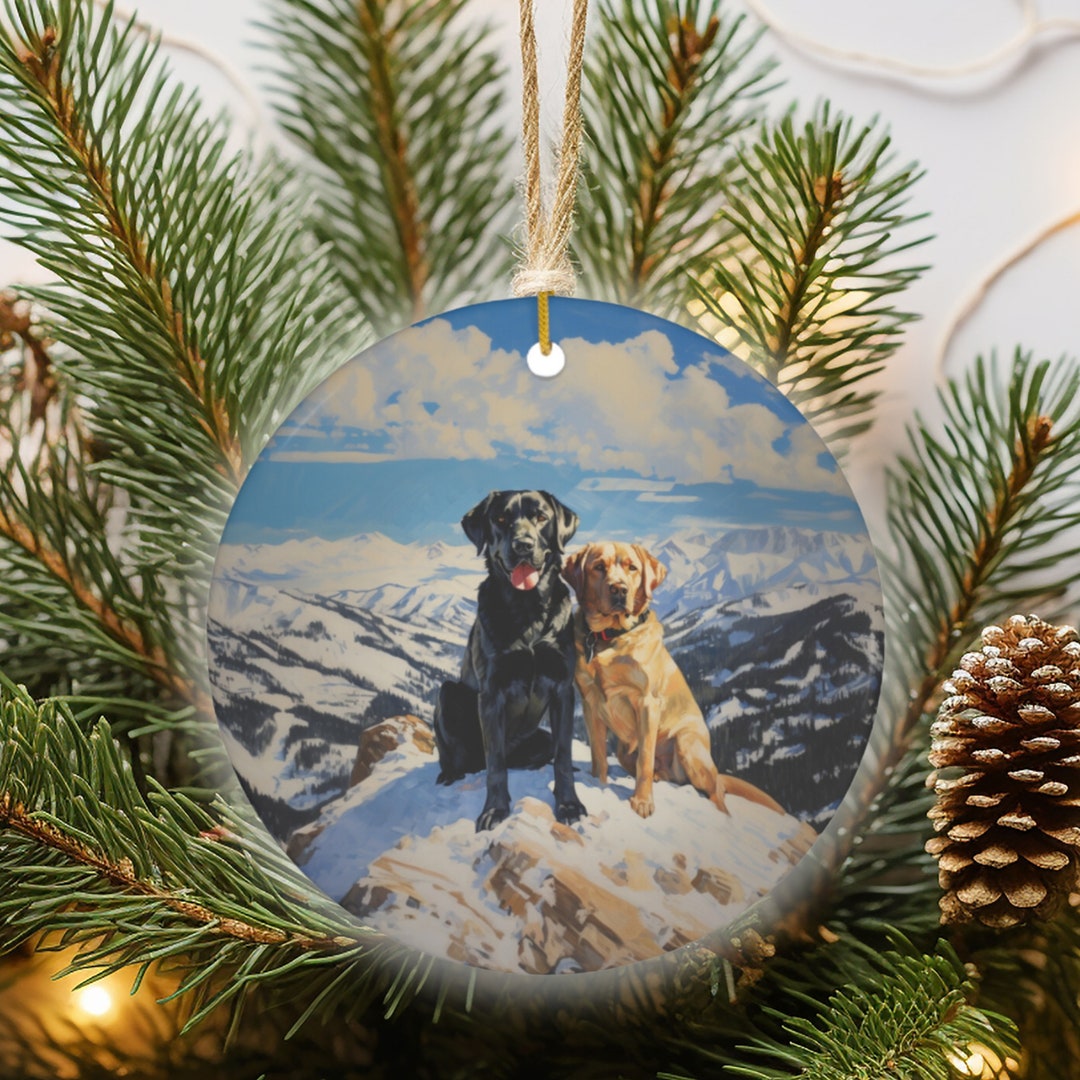 Yellow Lab Ornament Black Lab Ornament Black Lab Gifts Christmas
