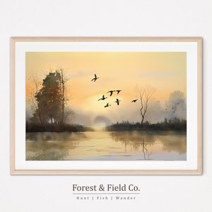Outdoor Duck Hunt Print - Dynamic Adventure Art, Ideal Hunter&#39;s Decor, Captivating Wall Artwork