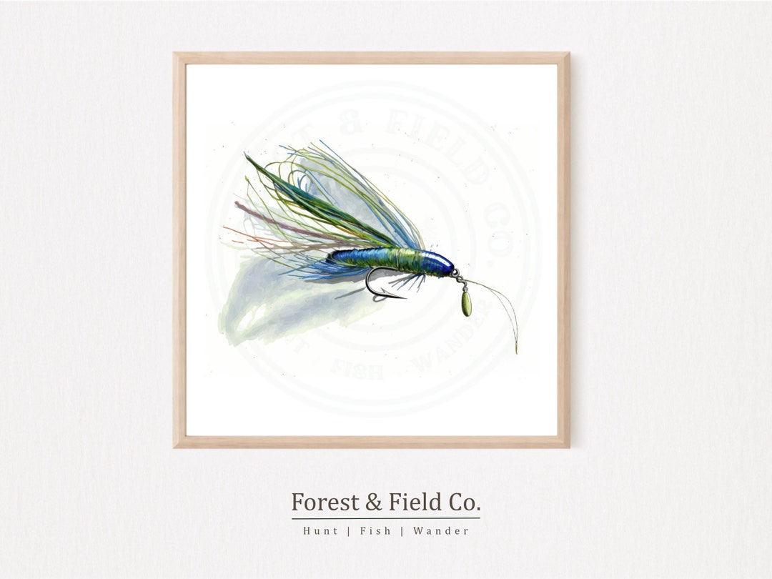 Rustic Watercolor Fly Fishing Prints Dry and Nymph Flies - Etsy