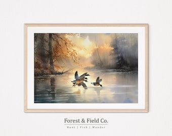 Duck Landscape Art Print: Nature Wall Decor (Digital Download)