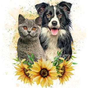 Ritratto di animale domestico personalizzato ad acquerello / Ritratto commemorativo di cane / Ritratto digitale / Arte personalizzata per animali domestici / Stampa di animali domestici / Ritratto commemorativo di cane / Regalo di Natale