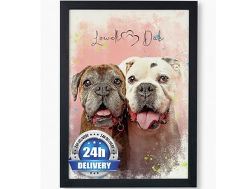 Watercolor Pet Portrait from Photo | Personalized Memorial Gift | Digital Painting