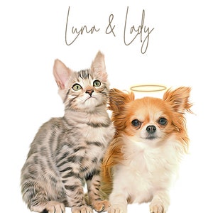 Ritratto di animale domestico ad acquerello - Regalo commemorativo personalizzato per animali domestici da foto, illustrazione personalizzata di animali domestici, memoriale unico per cani, arte per la perdita di un animale domestico