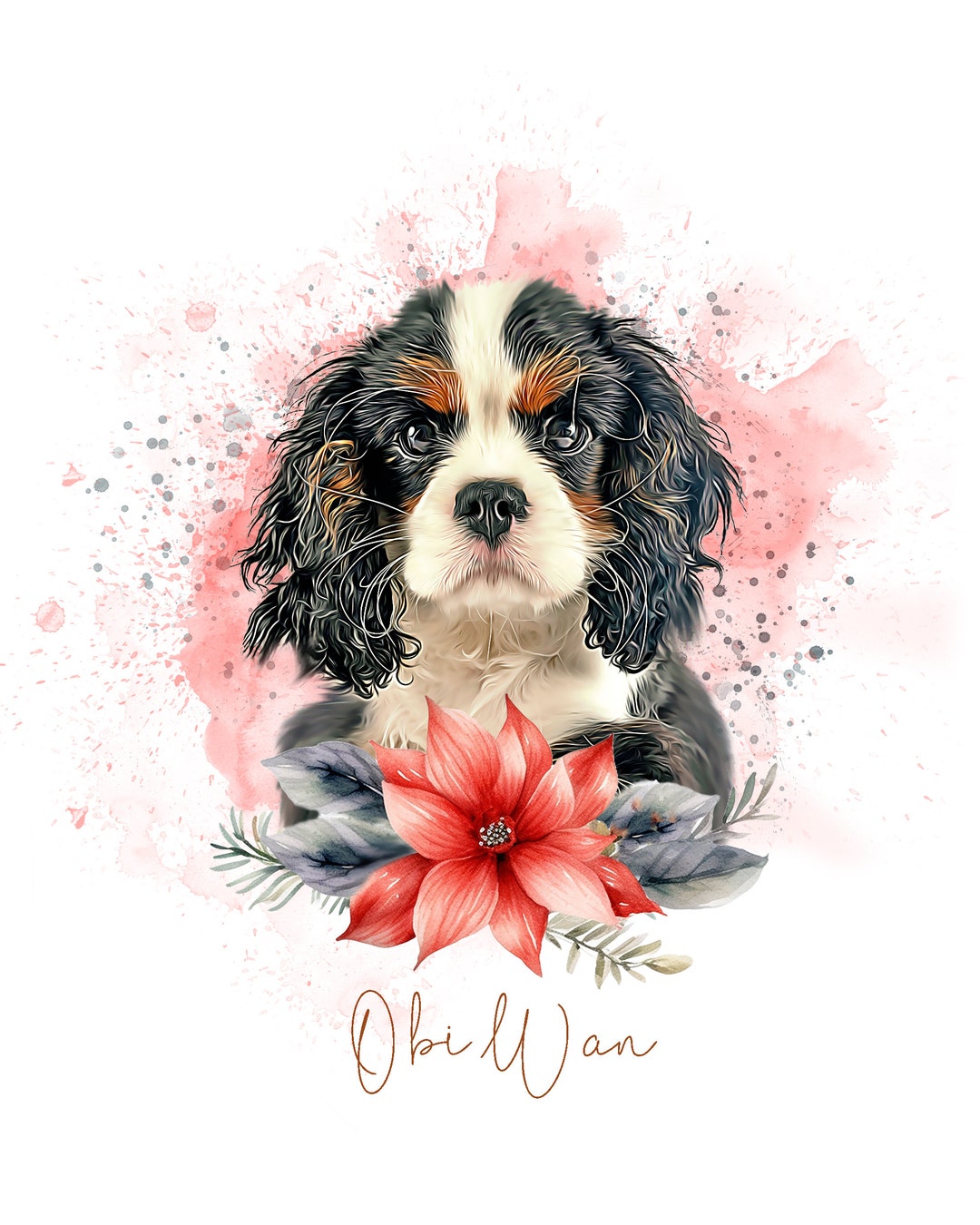 Custom Watercolor Pet Portrait From Photo | Dog Memorial Digital Art ...