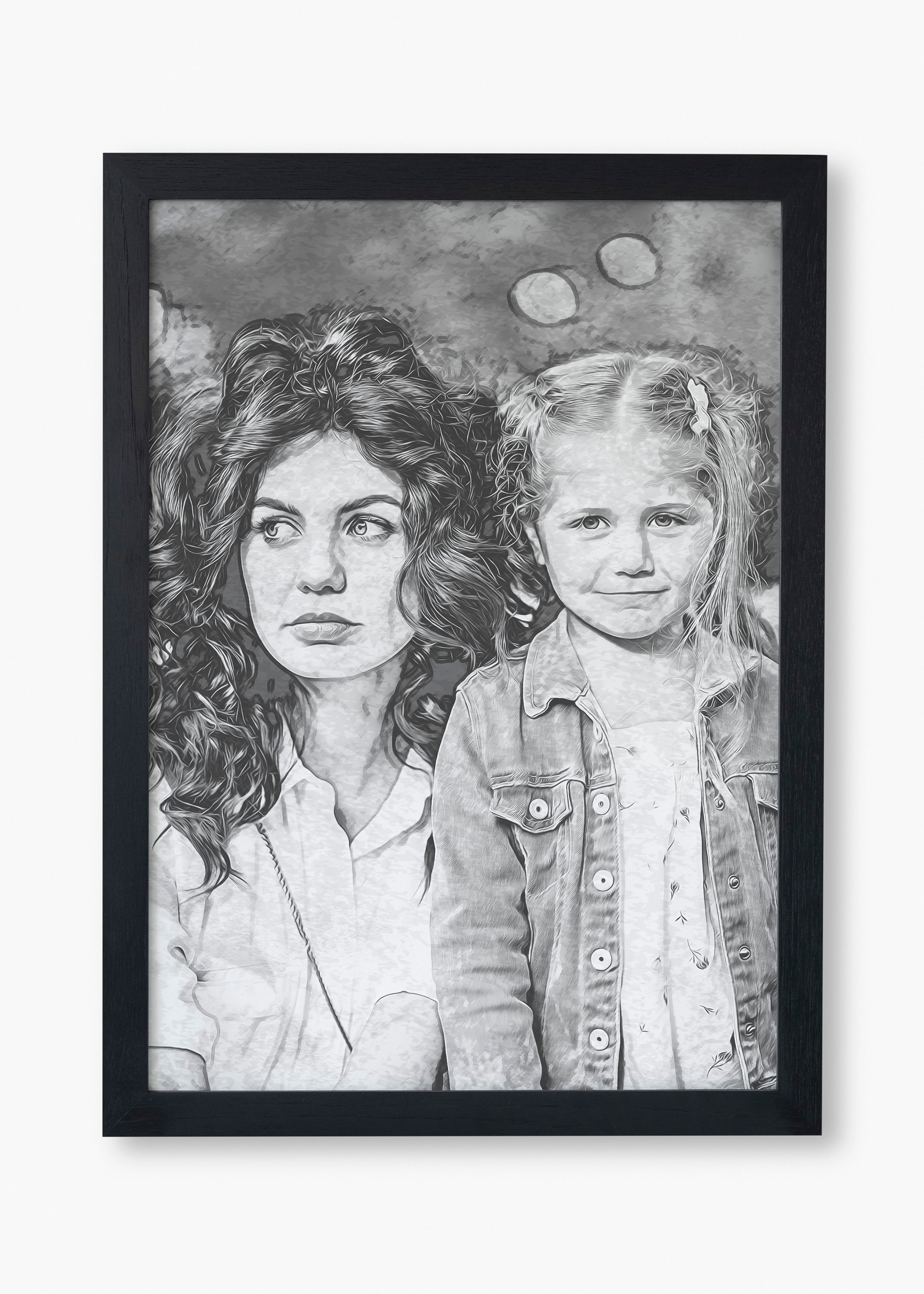 Custom Pencil Drawing Gift for Mom Photo Print as - Etsy