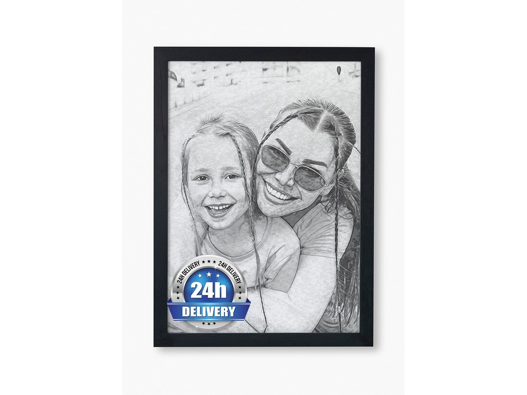 Custom Pencil Drawing, Gift for Mom, Photo Print as Mother's Day Gift ...