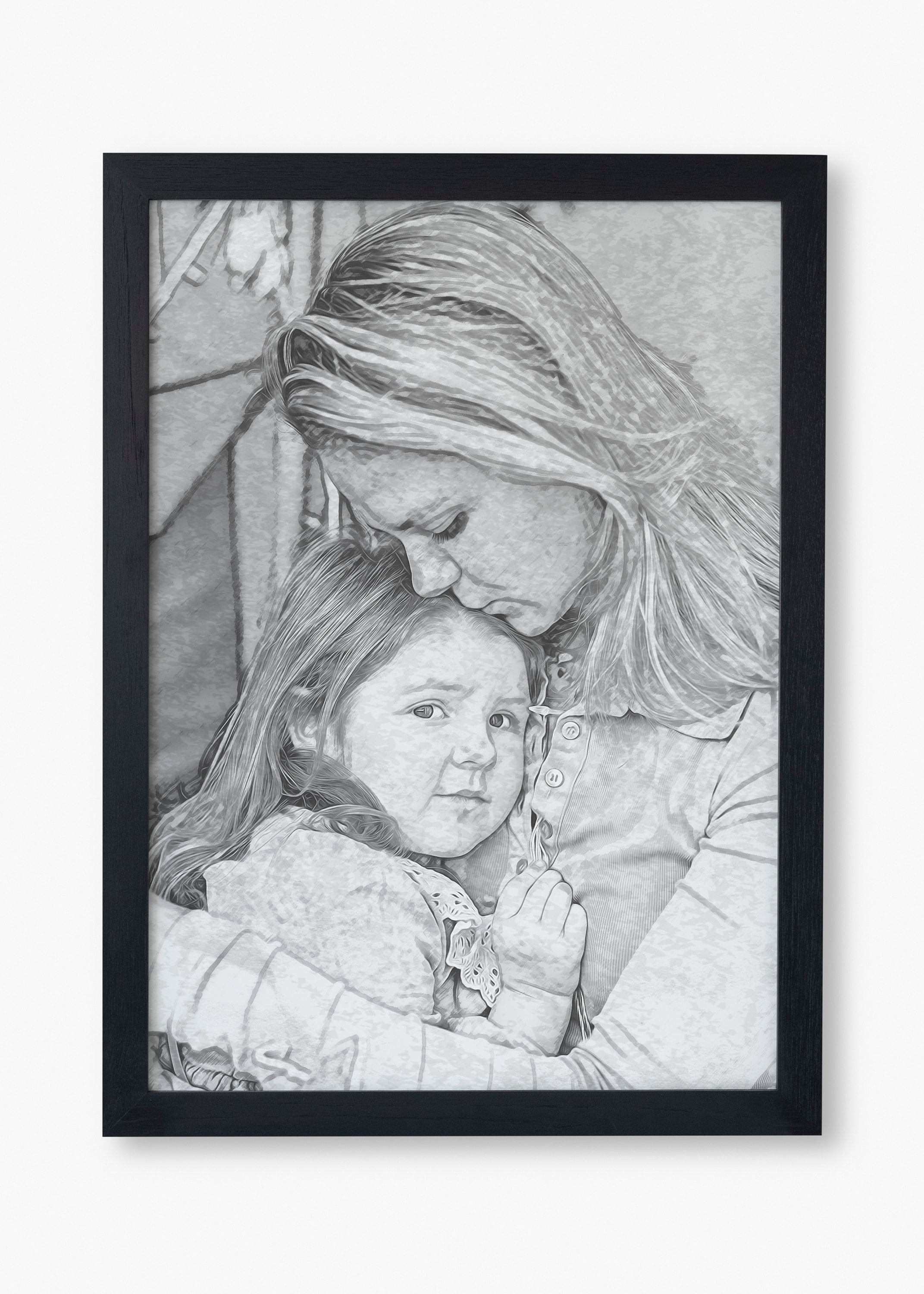 Custom Pencil Drawing Gift for Mom Photo Print as - Etsy