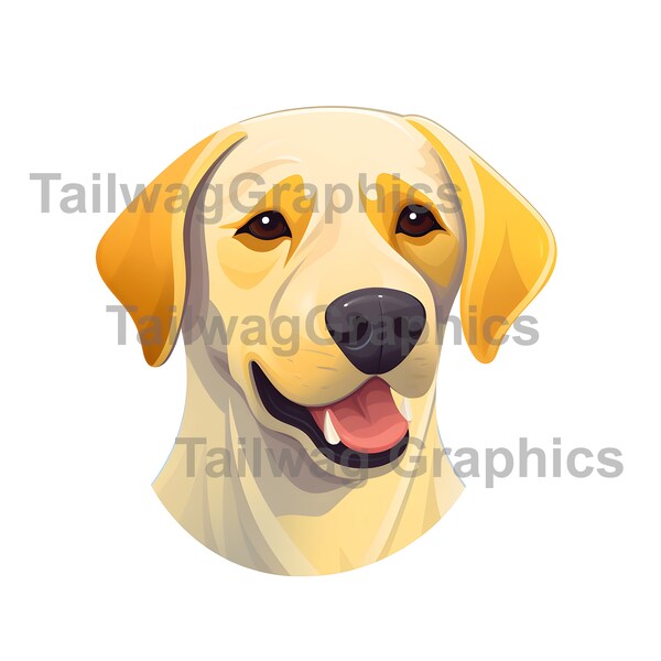 Yellow Lab SVG Art, Clipart, PNG, cartoon art files, digital high quality download, CMYK color - commercial use