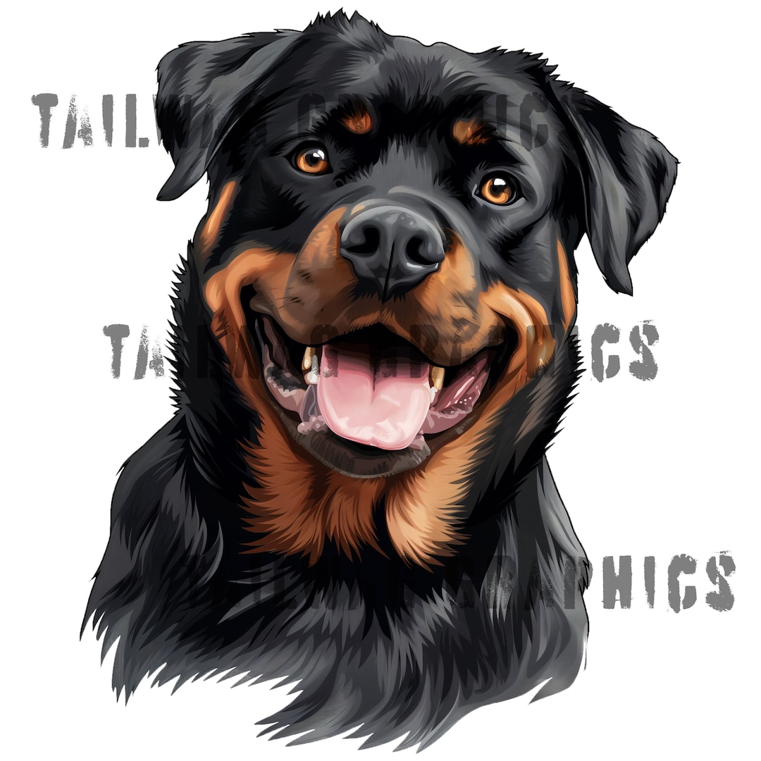 Rottweiler SVG Art, Clipart, PNG, Transparent Background, Cartoon Art ...
