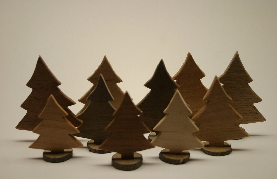 A Set of 3 Wooden Trees, Christmas Trees, Free Shipping, Wood Decor, Wood Tree, Forest, Handmade