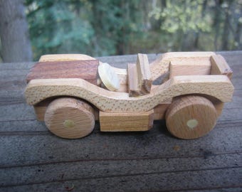 Handmade wooden jeep ornament or toy