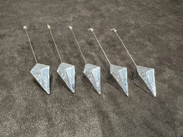 Set of 5 Pyramid Fishing Weights 2oz to 6oz. -  UK