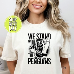 We Stand With The Penguins Funny Meme Penguins Trump Tshirt, Subtle FDT Shirt, Heard Island Tee, Funny Trump Tariffs, Funny Penguin - FUN064