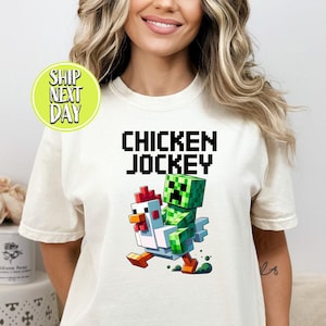 Chicken Jockey Tshirt, Retro Gaming T Shirt, Tee For Chicken Lovers, For Gamers, Gift For Gaming Lovers, Video Game Tee, Gift For Him-FUN070