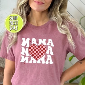 Mama Valentines Day Heart Tshirt, Valentine Shirt For Mom, Cute Mommy Tee, Gift For New Mom, Heart Valentines Day TShirt, Mom Love Tee-VD019
