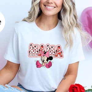 Mouse Mama Valentine Day Tshirt, Valentines Day Mom Shirt, Love Gift For Mom, Cute Valentines Tee, Mom Love T-Shirt, Baby Announcement-VD027