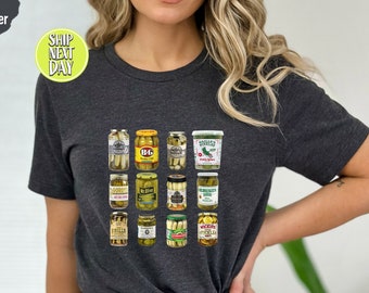 Vintage T-shirt med inlagd gurka, konserveringssäsong, inlagd gurkaälskare, hemgjord inlagd gurka, inlagd gurka med rund hals, inlagd gurka-skjorta - TC059