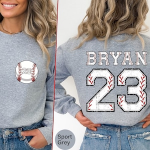 Custom Baseball Sweatshirt, Personalized Game Day Baseball Hoodie, Baseball Lovers, Front And Back Baseball Shirt, Baseball Fans Gift - S012