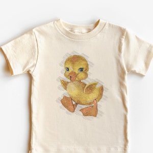 Duckling Toddler Shirt - Vintage Tee - Cute Natural Kids Shirt - Duck Tshirt, Duck Lover Gift, Summer Duck Shirt - Kids Vacation Shirt-AF008