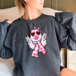 Funny Cute Ghost Fall Retro Fall Sweatshirt, Cute Ghost Halloween Hoodie, Funny Fall Sweater, Spooky Season Gifts, Funny Ghost Shirt - HC119