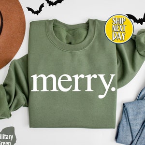 Vrolijk sweatshirt, Merry Christmas-hoody, feestelijke trui, leuk vakantieshirt, wintercadeau voor haar, familiekerstshirt, Merry Xmas-CC215