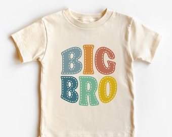 Big Bro Toddler Shirt - Big Bro Kids Shirt - Cute Vintage Brother Kids Shirt - Natural Big Brother Toddler Tee -FF005