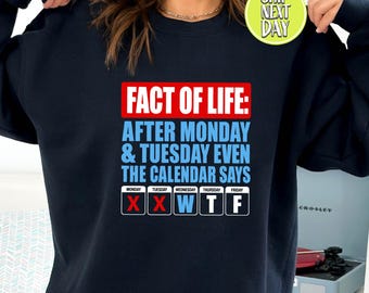 WTF Wednesday Sweatshirt, Funny Work Week Hoodie, Office Humor Crewneck, Calendar Says WTF Sweatshirt, Coworker Gift Hoodie - TC361