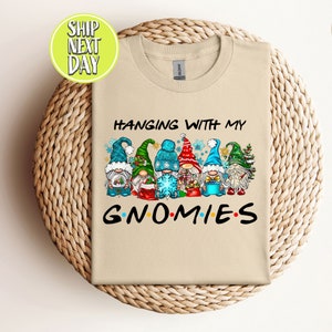 Hanging With My Gnomies Funny Gnome T-Shirt - Unisex Christmas Garden Gift Tee