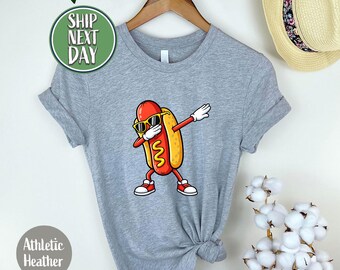 Funny Dabbing Hot Dog Shirt, Dab Hot Dog Tee, Cute Glizzy Shirt, Funny Food Graphic Tee, Hot Dog Lover Gift, Foodie Humor T Shirt -JUL99
