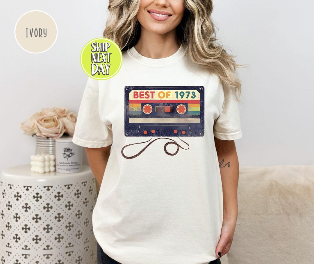T-shirt Vintage édition Limitée 1972 – Motif Cassette Audio Rétro, Coupe Classique Unisexe