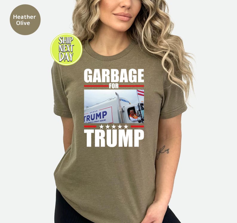Garbage for Trump Funny Election 2024 Tshirts, Sarcastic Trump T Shirts