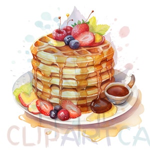 Watercolor Breakfast Clipart Instant Download for Commercial Use-For Presentations, High Quality PNG, Breakfast Clipart, Breakfast PNG, AI. image 10