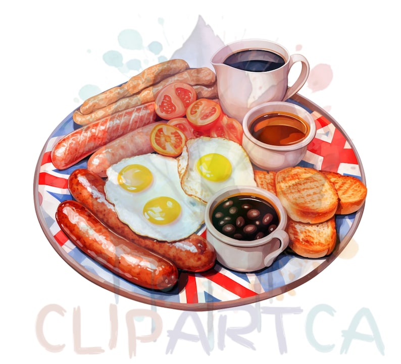 Watercolor Breakfast Clipart Instant Download for Commercial Use-For Presentations, High Quality PNG, Breakfast Clipart, Breakfast PNG, AI. image 4