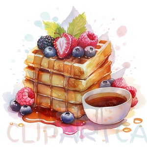 Watercolor Breakfast Clipart Instant Download for Commercial Use-For Presentations, High Quality PNG, Breakfast Clipart, Breakfast PNG, AI. image 7