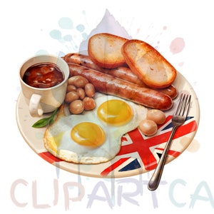 Watercolor Breakfast Clipart Instant Download for Commercial Use-For Presentations, High Quality PNG, Breakfast Clipart, Breakfast PNG, AI. image 3